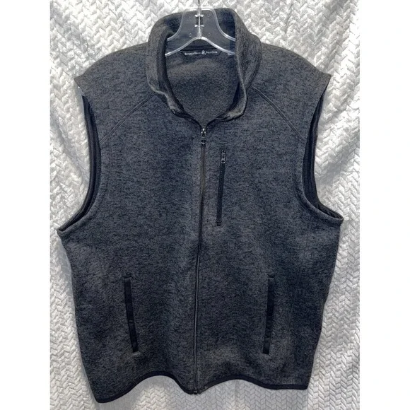 Beverly‎ Hills Polo Club Dark Gray Marled Zip Up Vest Men's Size L - Picture 2 of 7